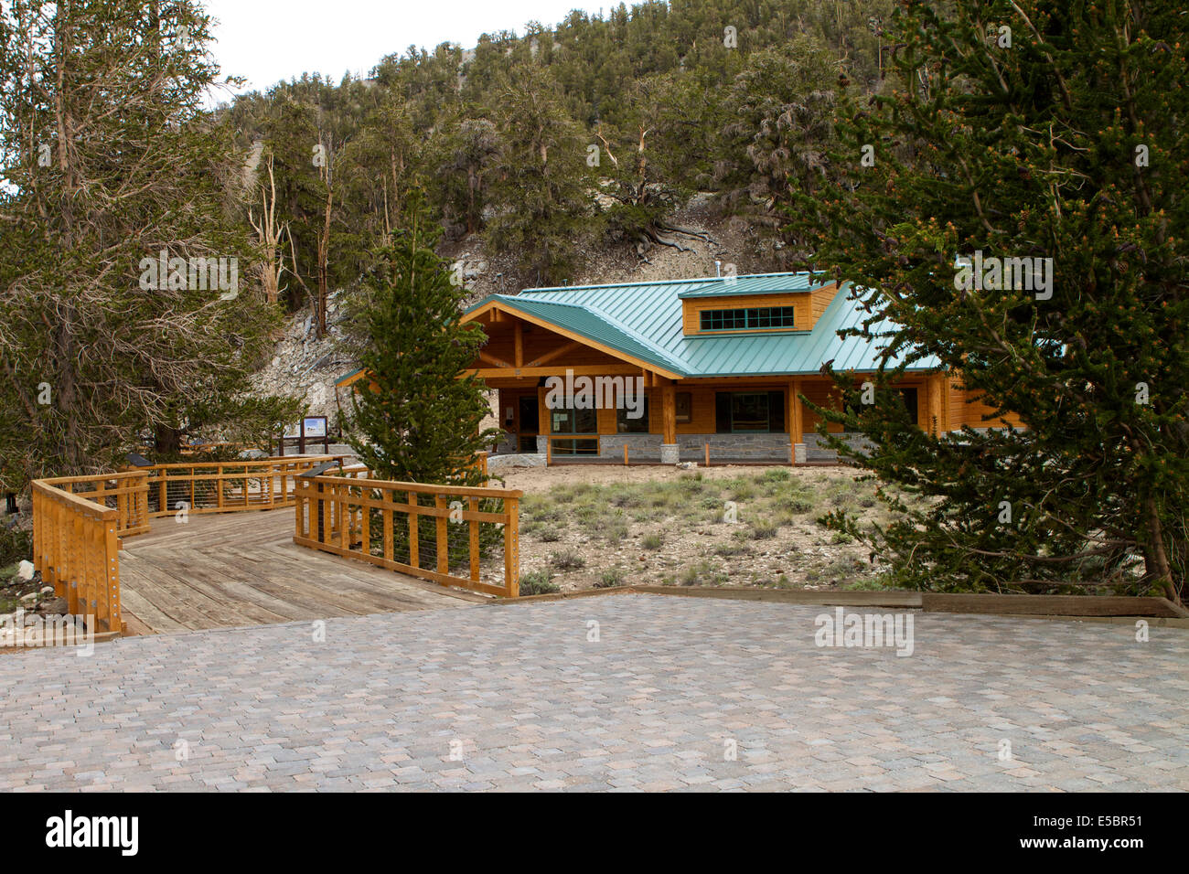 The schulman grove Ancient Bristlecone Pine Forest Visitor Center in the Inyo National forest California Stock Photo