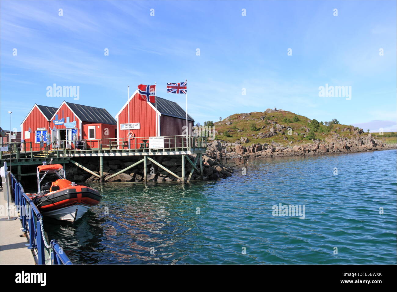 Leknes port, Lofoten Islands, Nordland, Norway, Europe Stock Photo
