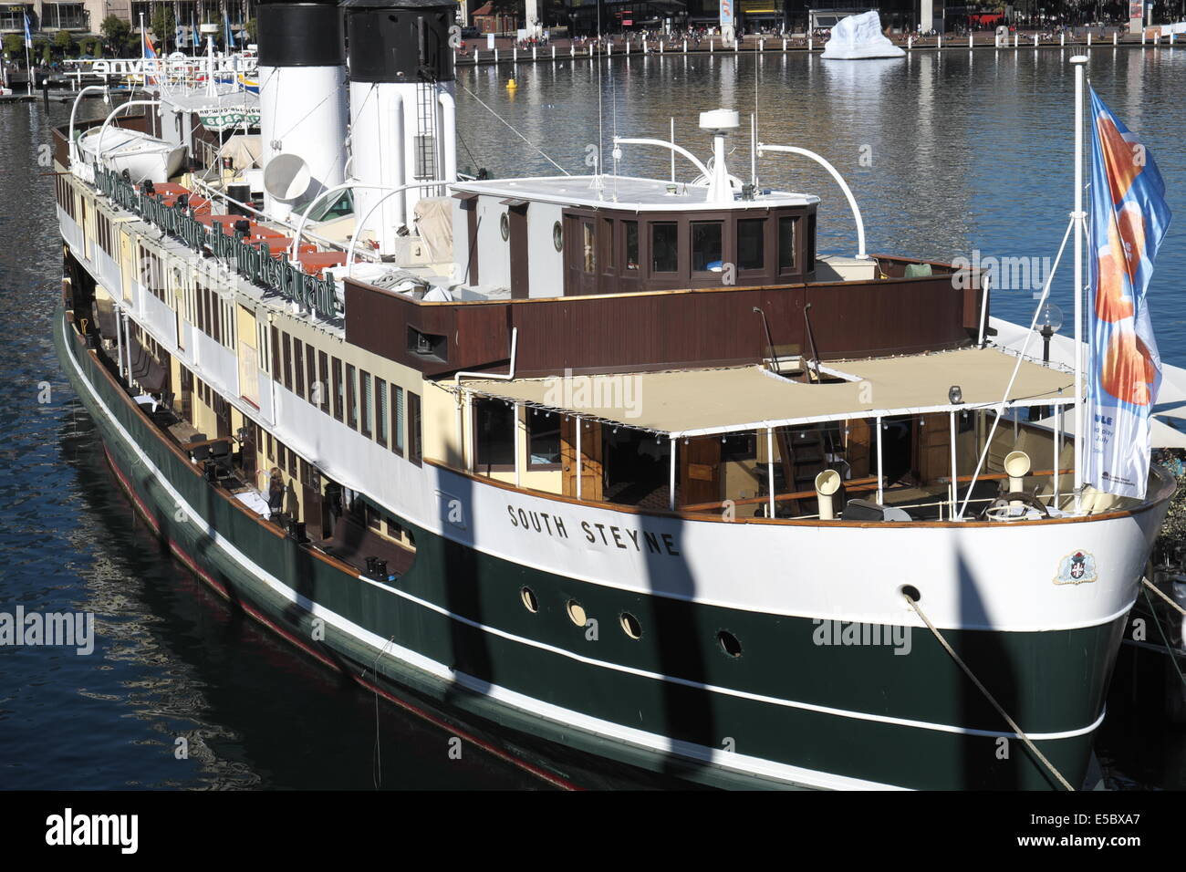 South Steyne floating restaurant in Darling harbour,Sydney,australia. this boat was built in 1938 and was the Manly ferry Stock Photo