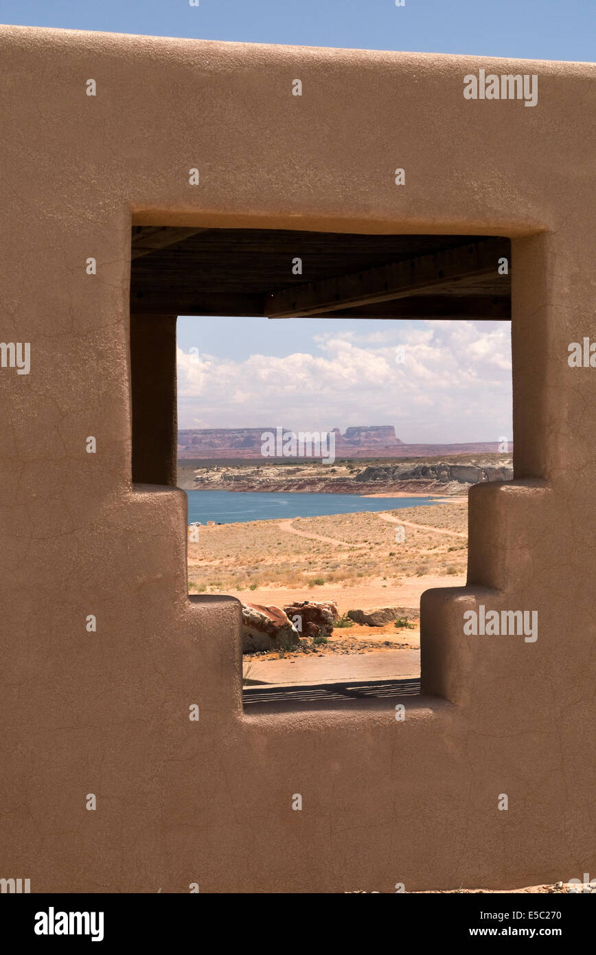 Tourist Overlook to Lake Powell near Page Arizona USA Stock Photo