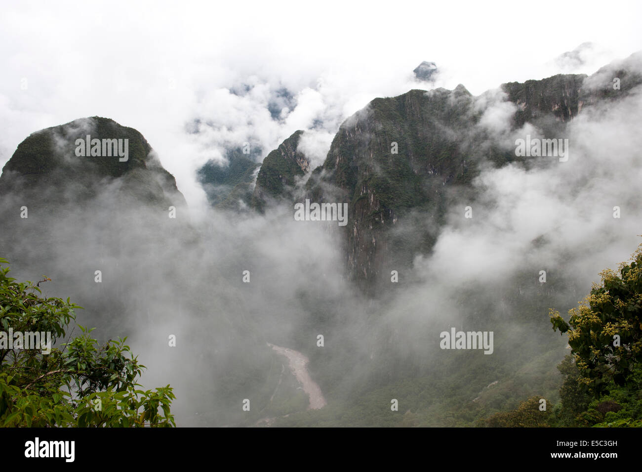 A view from Machu Picchu on a cloudy day Stock Photo - Alamy