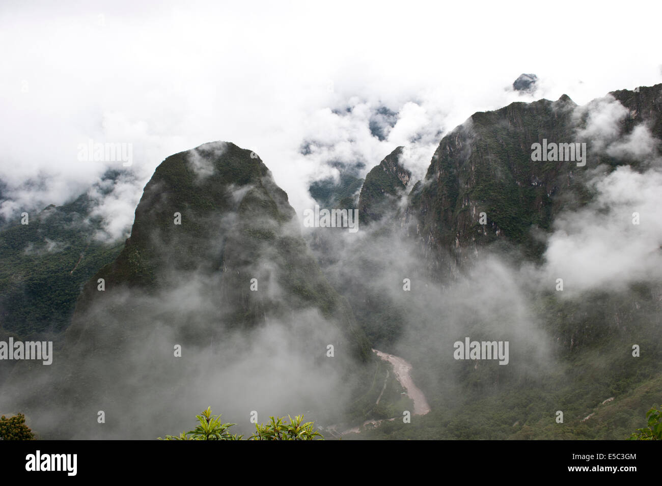 A view from Machu Picchu on a cloudy day Stock Photo - Alamy