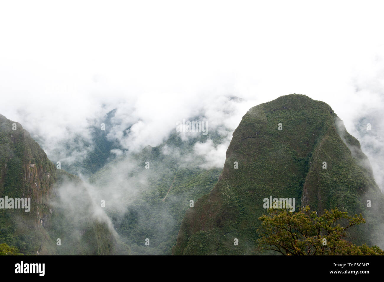 A view from Machu Picchu on a cloudy day Stock Photo - Alamy