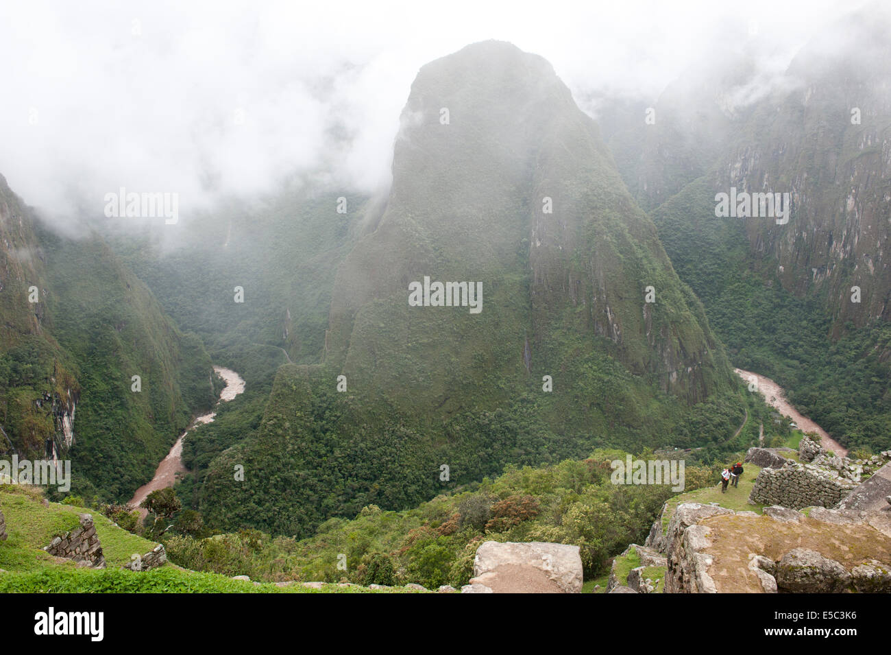 A view from Machu Picchu on a cloudy day Stock Photo - Alamy