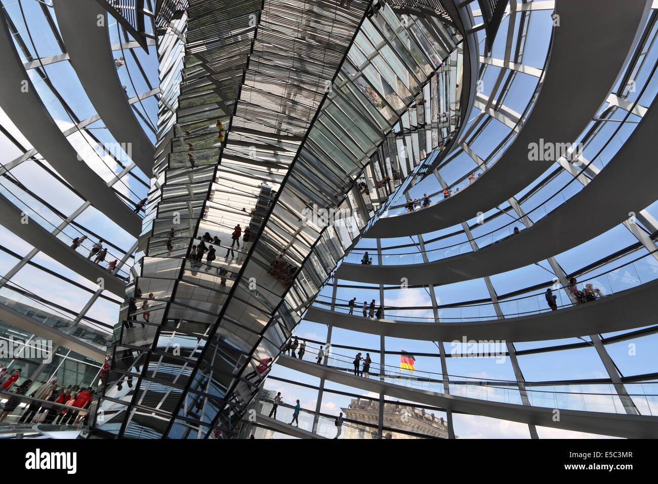 Glass dome of the Reichstag (German parliament building) in Berlin