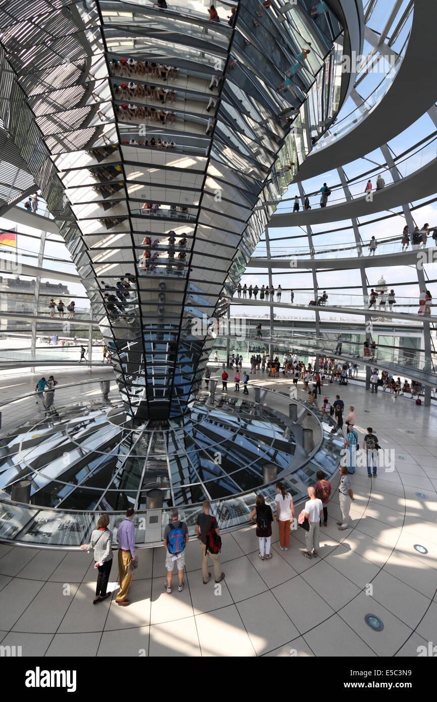Glass dome of the Reichstag (German parliament building) in Berlin