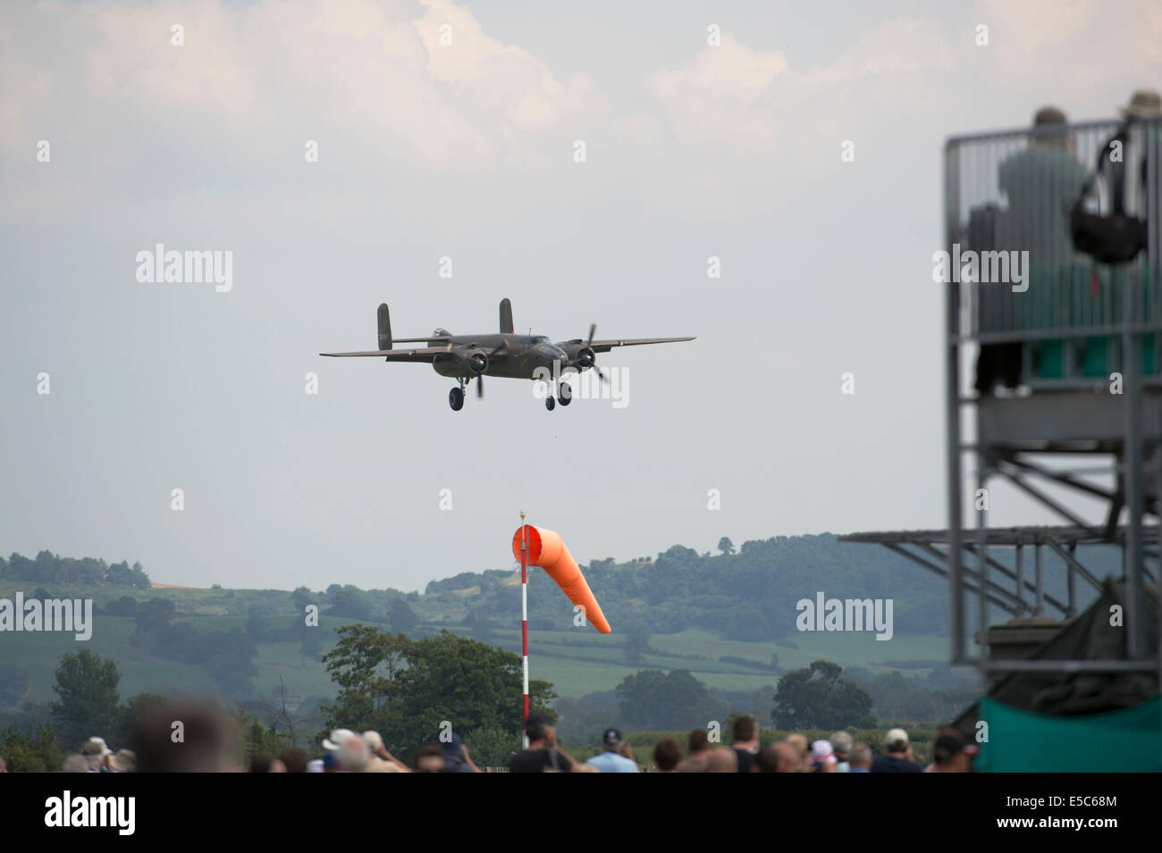 Yeovilton, UK. 26th July, 2014. Air display at RNAS Yeovilton. B25 Mitchell display. Credit:  David Hammant/Alamy Live News Stock Photo