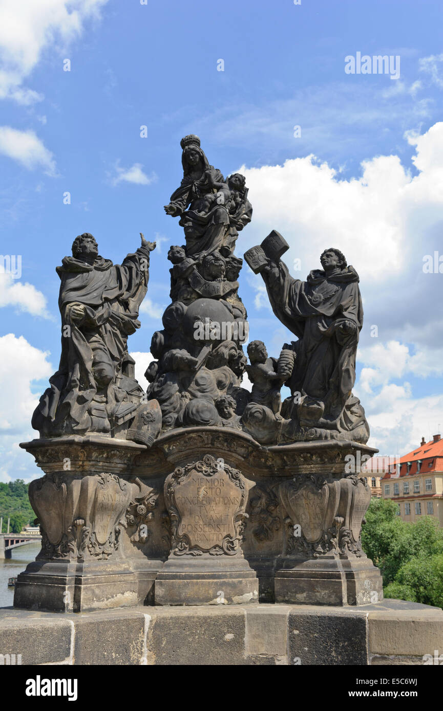 Religious statues on Charles bridge, Prague, Czech Republic Stock Photo ...