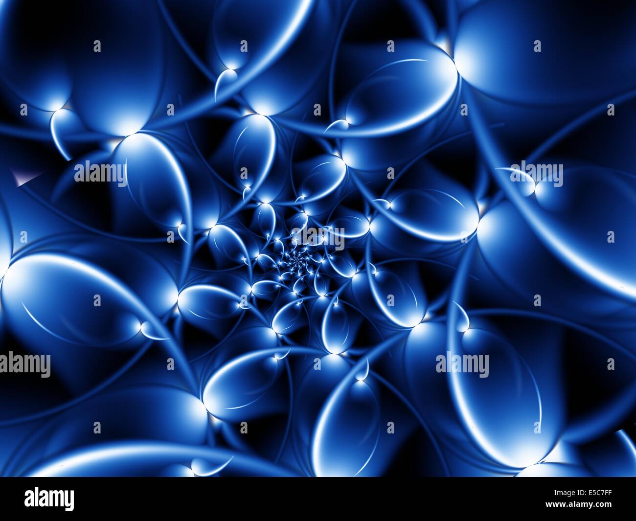 Digital Blue Spiral Art Background Stock Photo - Alamy
