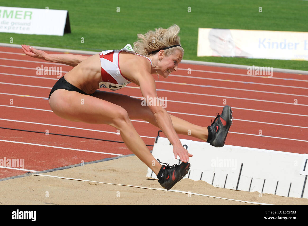 Ulm, Germany. 27th July, 2014. German Champtionships Triplejump Demut Katja, LC Jena  Credit:   Burghard Schreyer/Alamy Live News Stock Photo