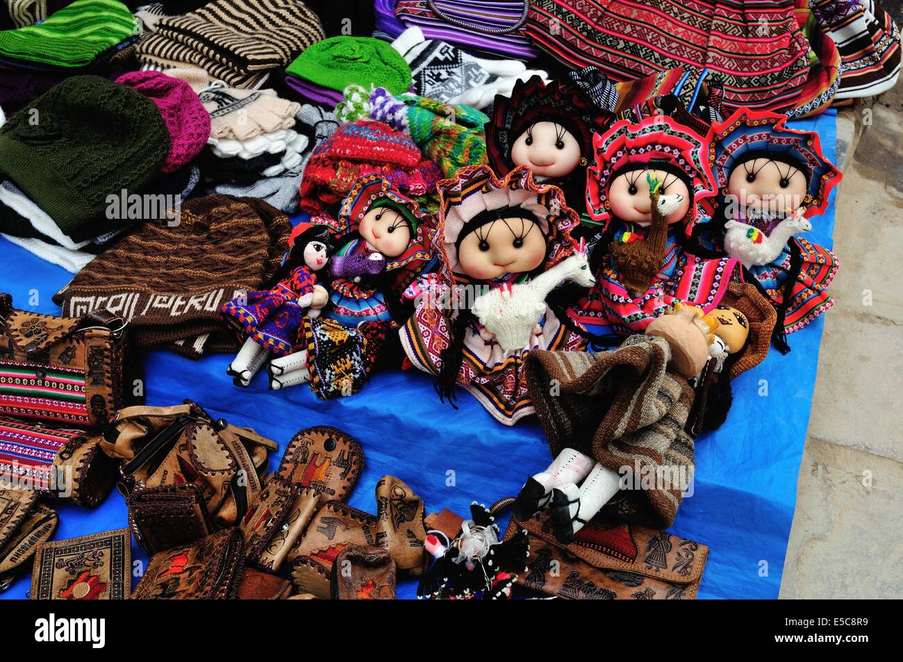 Typical dolls - Market in CHACHAPOYAS . Department of Amazonas .PERU Stock Photo