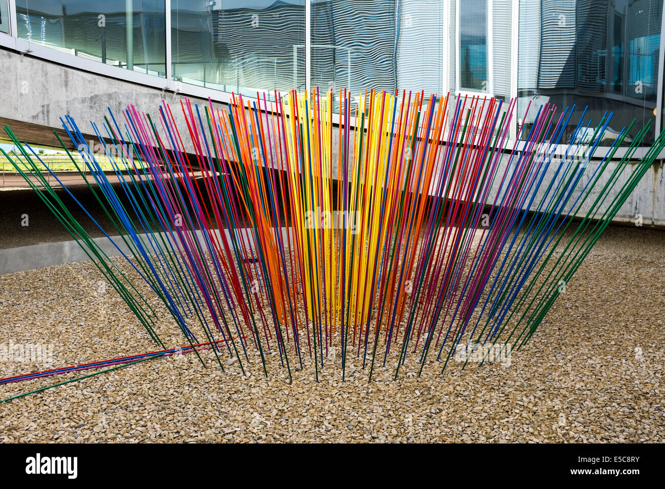 'Modulation entre harmonie et mathématique' by Roger Pfund at the Rolex Learning Center, École polytechnique fédérale de Lausann Stock Photo