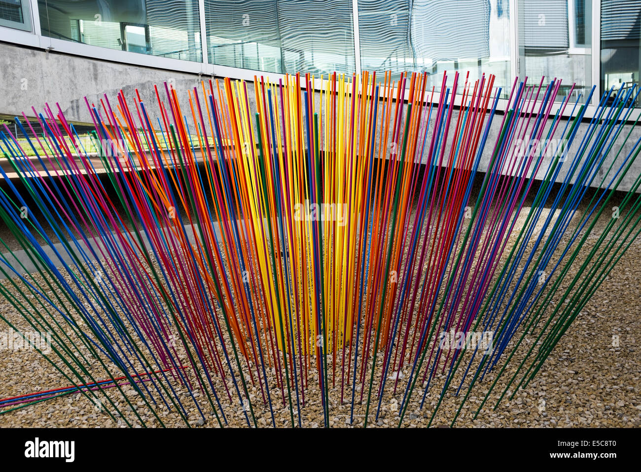 'Modulation entre harmonie et mathématique' by Roger Pfund at the Rolex Learning Center, École polytechnique fédérale de Lausann Stock Photo