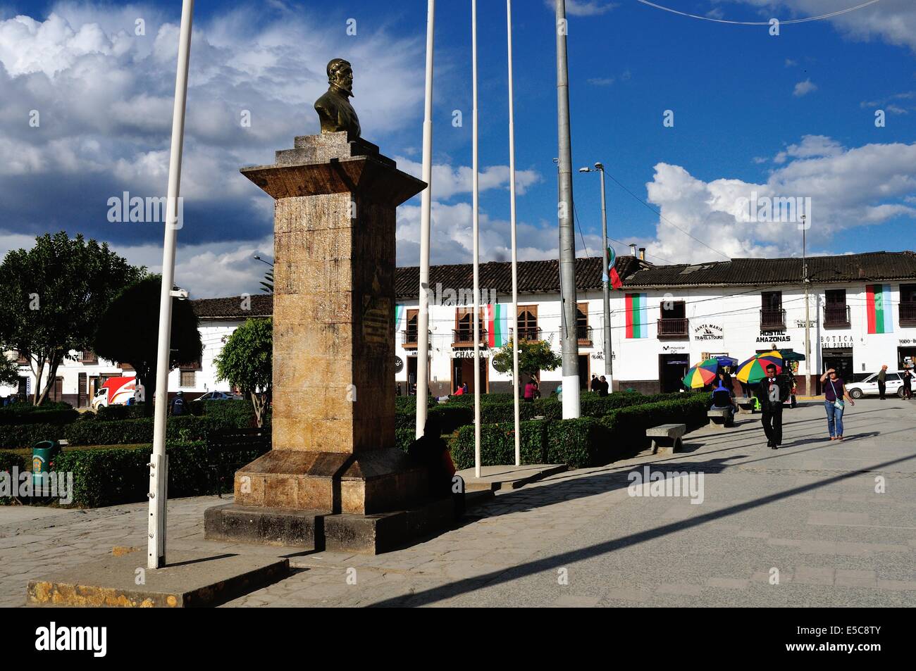 Alonso de Alvarado monument Plaza de Armas in CHACHAPOYAS