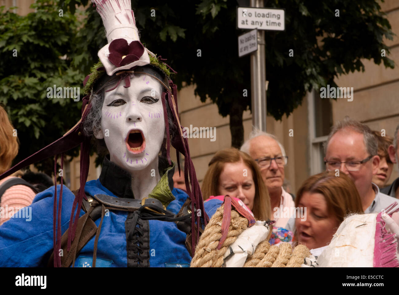 Theatrical performance at the Merchant city festival in Glasgow on 27 July 2014 taking place during the Commonwealth Games Stock Photo