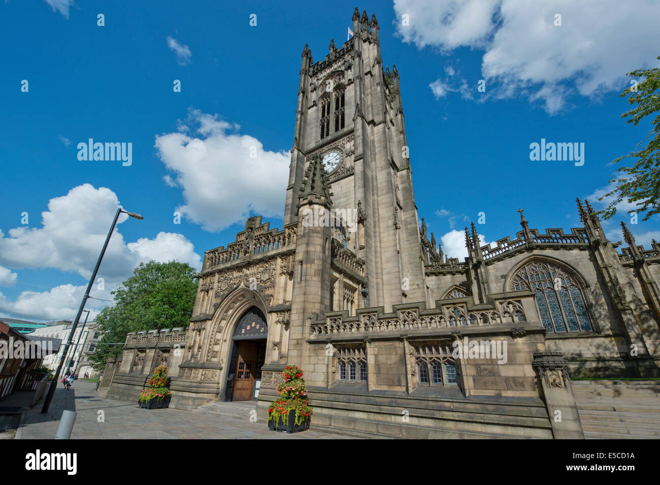 Manchester Cathedral or the Cathedral and Collegiate Church of St Mary, St Denys and St George located on Victoria Street. Stock Photo