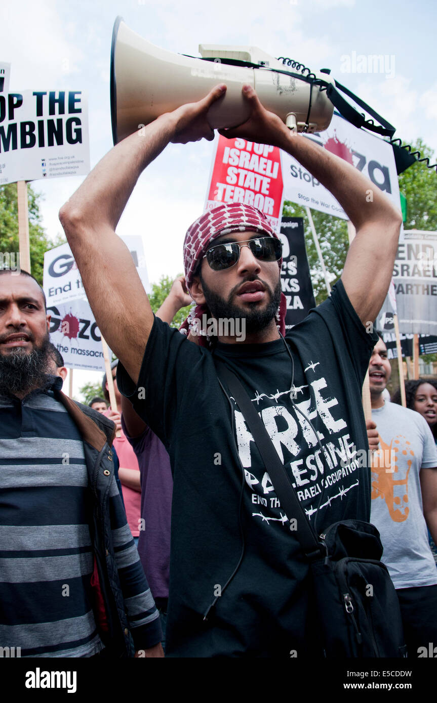 Thousands protest in London against Israeli attacks on Gaza July 26 2014 Stock Photo