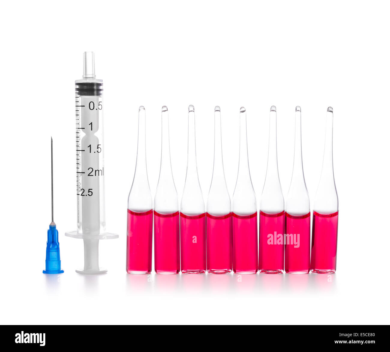 Medical vials for injection with a syringe, isolate Stock Photo Alamy