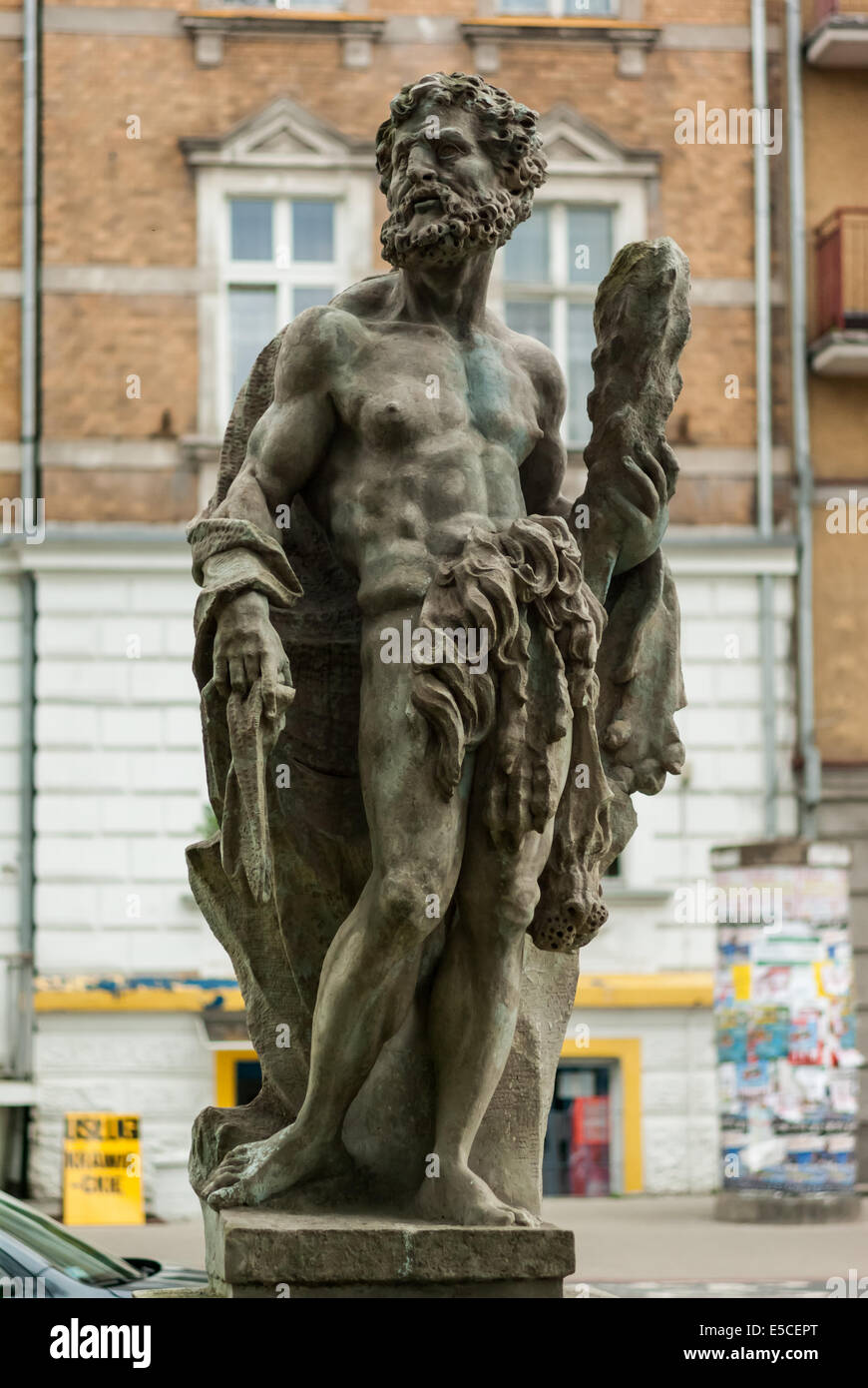 Hercules statue, Ilawa, northern Poland Stock Photo