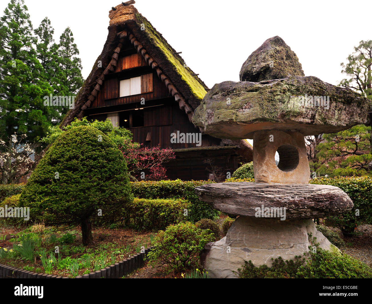 License available at MaximImages.com - Historic Japanese architecture at Gero Onsen Gassho Village, Gifu Prefecture, Japan Stock Photo
