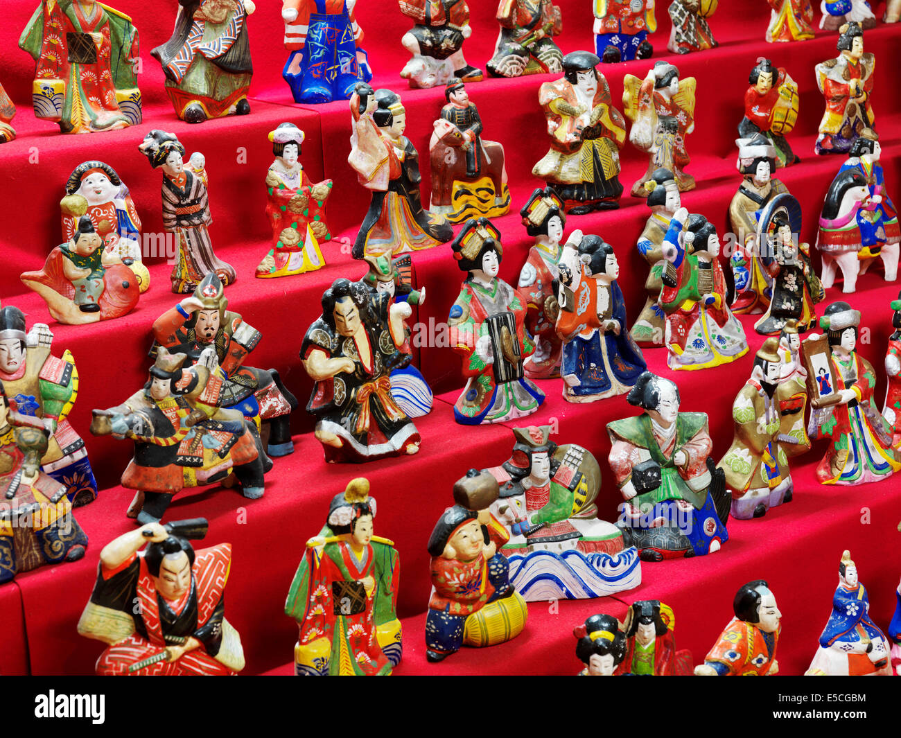 Set of antique Japanese ornamental clay Hina dolls Stock Photo Alamy