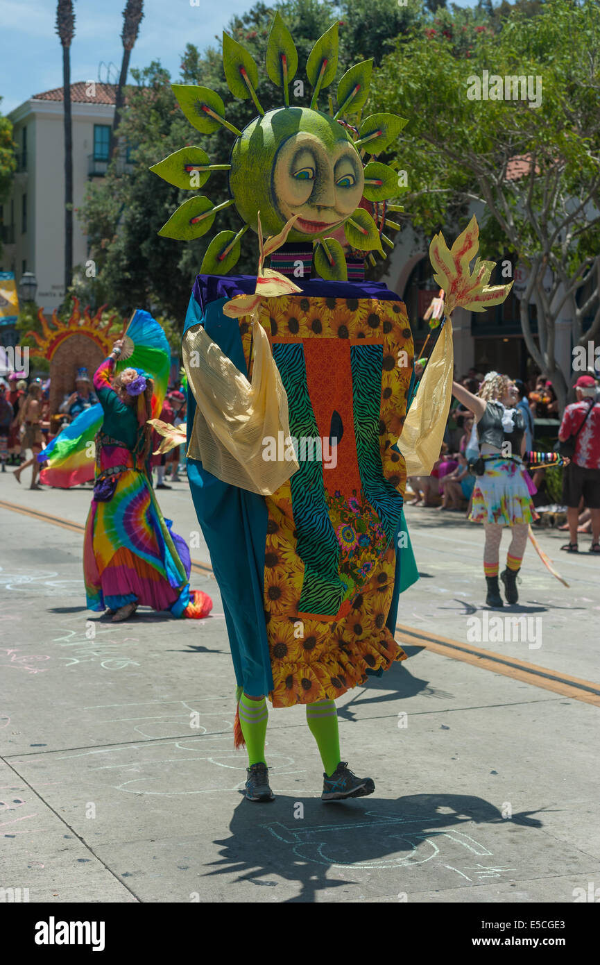 An imaginary and creative effigy at the 2014 Summer Solstice Parade, Santa Barbara, California Stock Photo