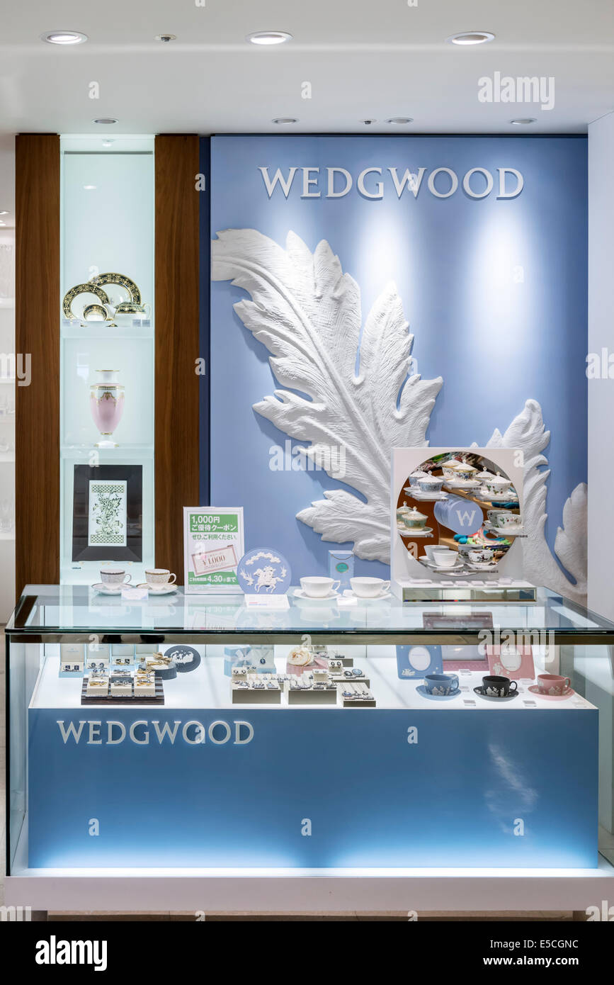 Wedgwood tableware store display in Tokyo, Japan Stock Photo