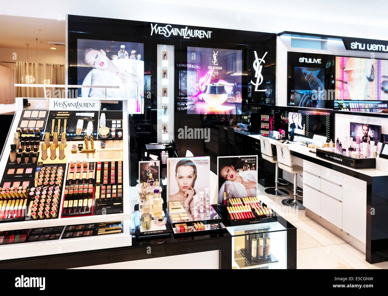 Yves Saint Laurent makeup store display in Tokyo, Japan Stock Photo - Alamy