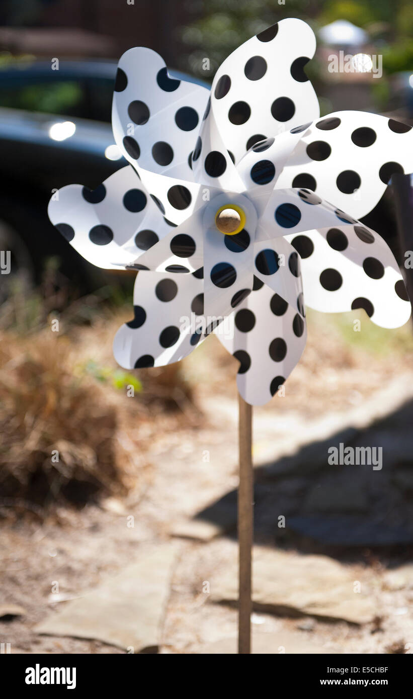 Black and White polka dot design pinwheel Stock Photo