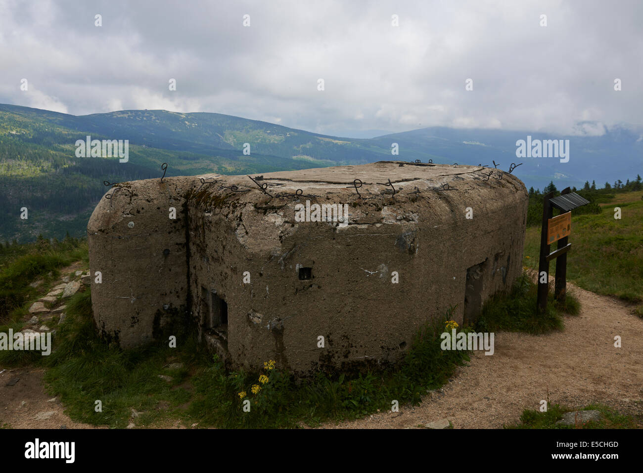 Ropik - Czechoslovak border fortifications  - Giant mountains, Krkonose national park, Zlate navrsi Stock Photo