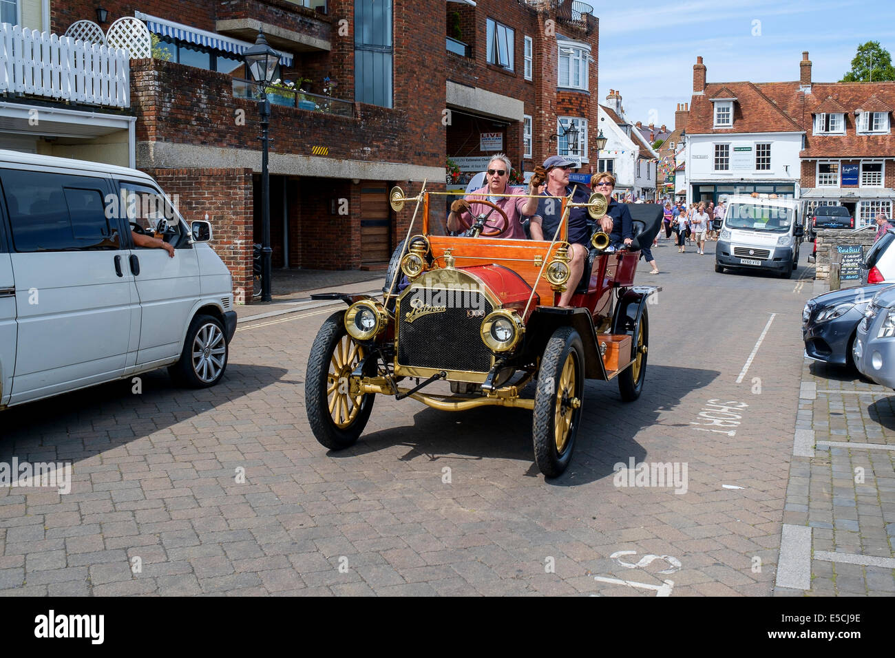 A 'Paterson' brass era vintage car at The Quay, Lymington, Hampshire