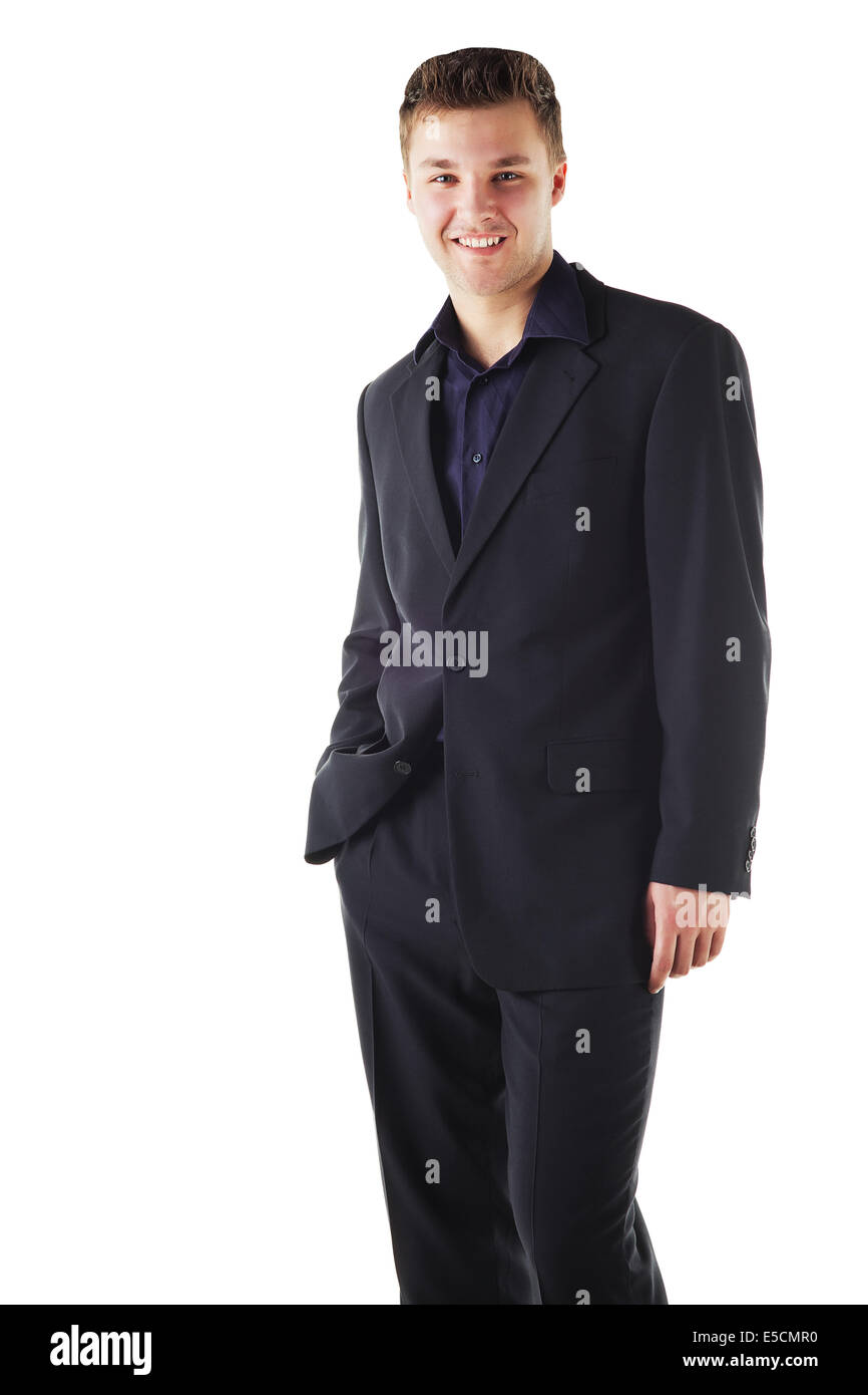 Young successful businessman on white background Stock Photo - Alamy
