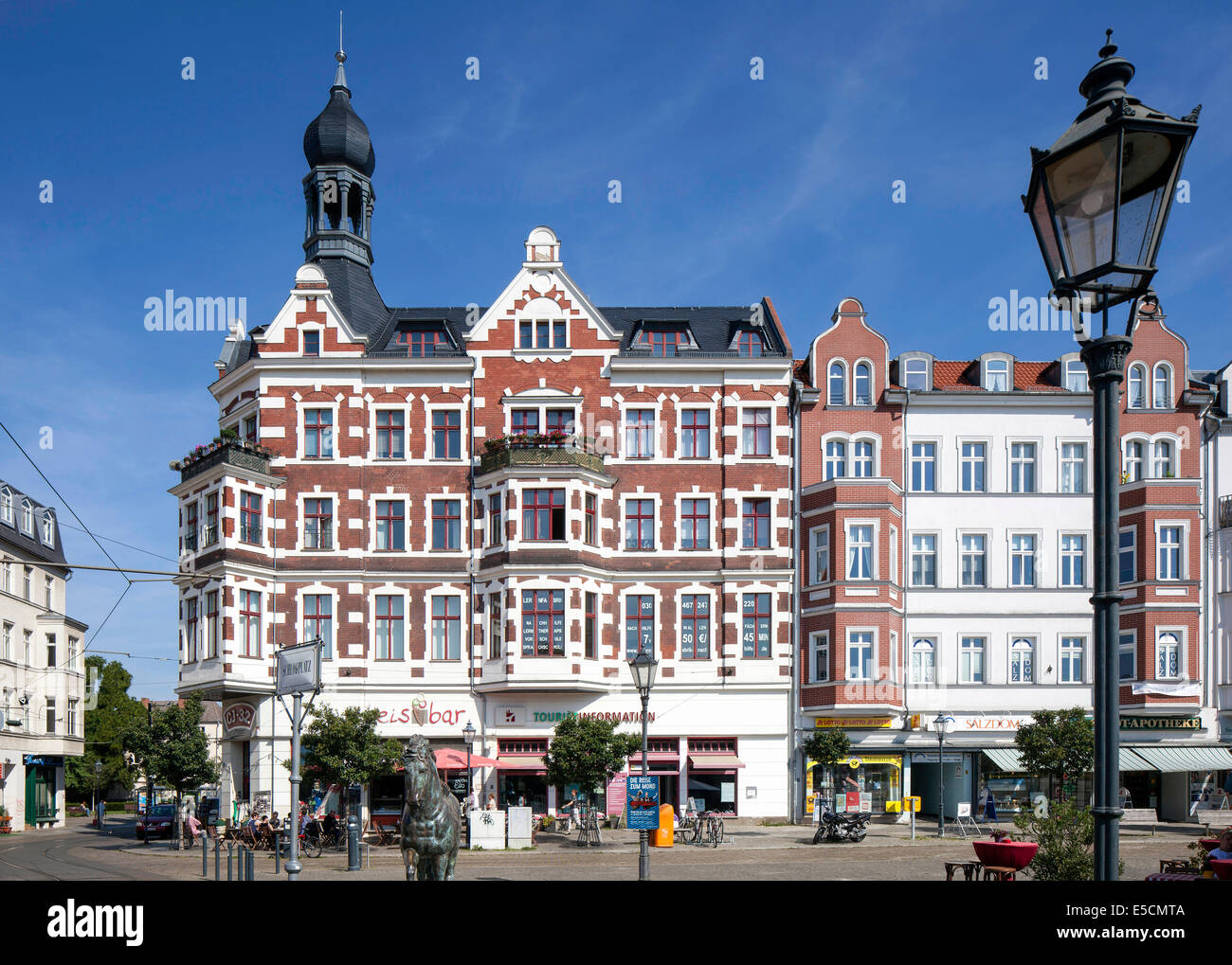 Historic commercial and office buildings on Schlossplatz square, historic centre, Köpenick, Berlin, Germany Stock Photo
