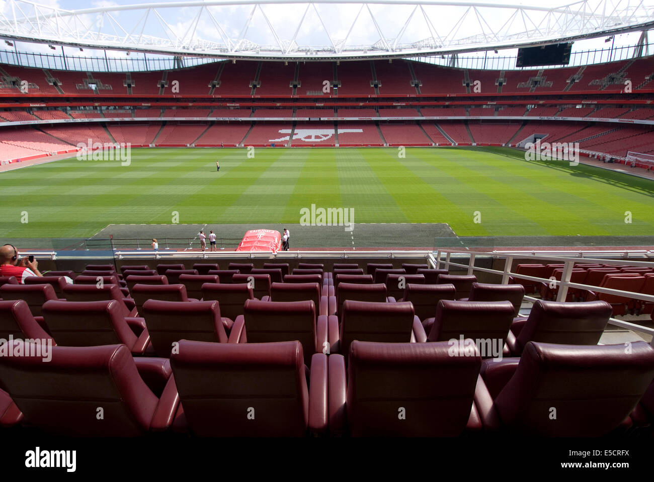 Interior of Emirates Stadium, home of Arsenal Football Club, London, N5, England Stock Photo