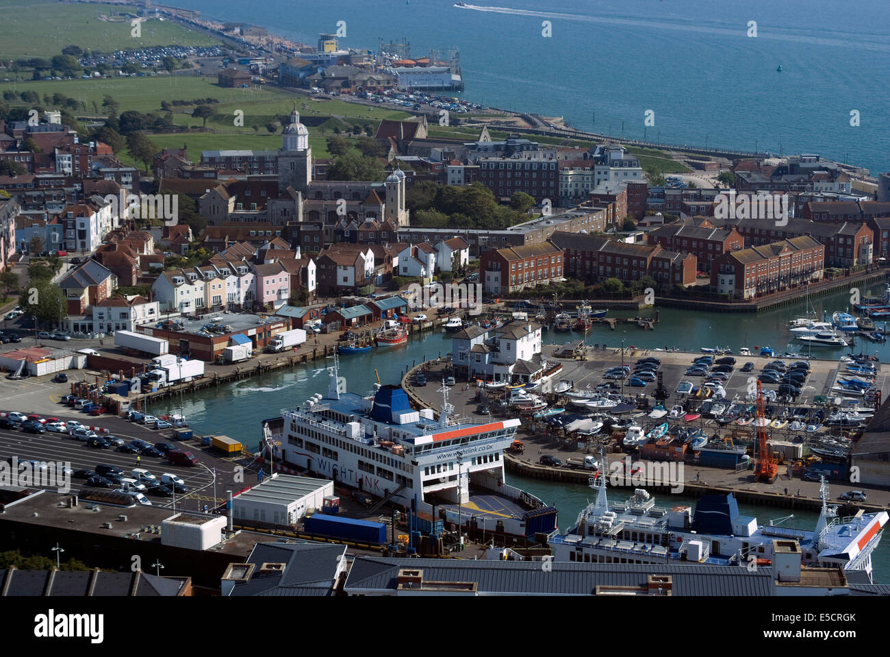 View of Old Portsmouth from Spinnaker Tower, Portsmouth, England Stock