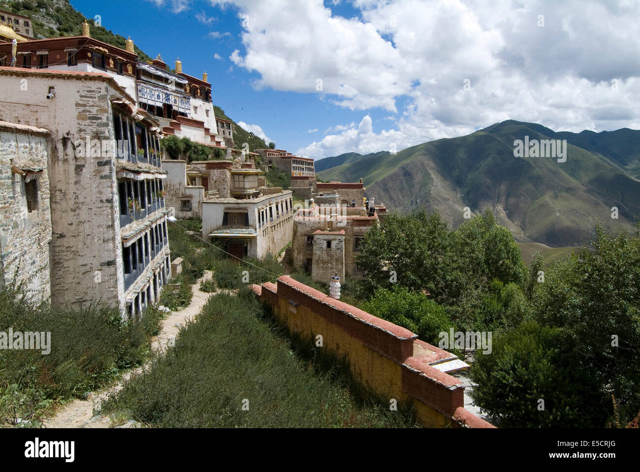 Ganden, the first as well as main Gelugpa monastery, elevation 4500 metres, Tibet, China Stock Photo