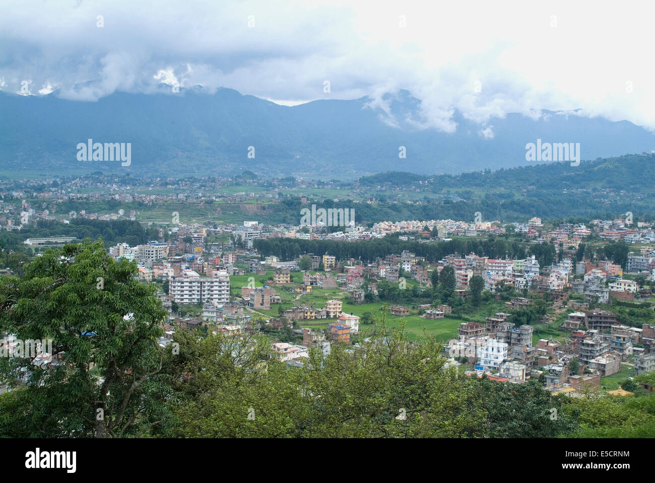 View over the city and valley of Kathmandu, Nepal Stock Photo