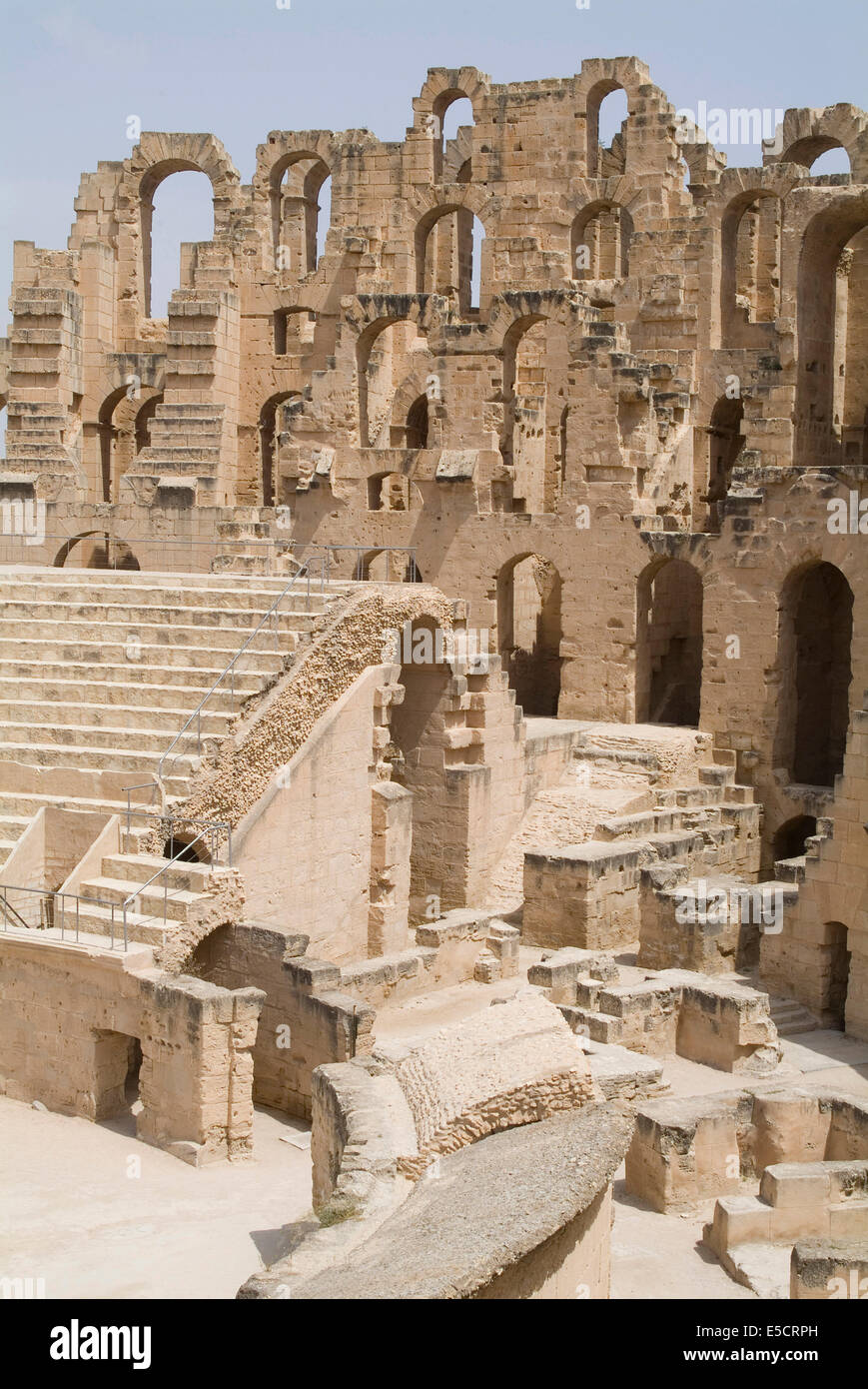 Roman amphitheatre (third largest and best preserved in modern world), El Jem, Tunisia Stock Photo