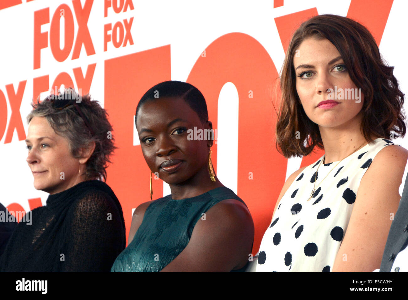 Melissa McBride, Danai Gurira and Lauren Cohan attend the FOX Press