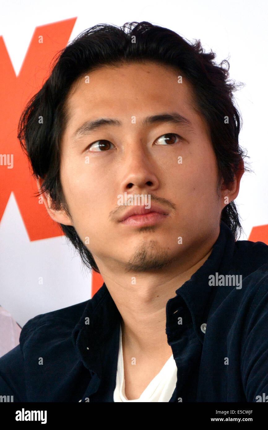 Steven Yeun attends the FOX Press Breakfast press conference of the series 'The Walking Dead' on July 25, 2014 at the roof lounge of the Andaz Hotel in San Diego during the San Diego Comic-Con International. Stock Photo