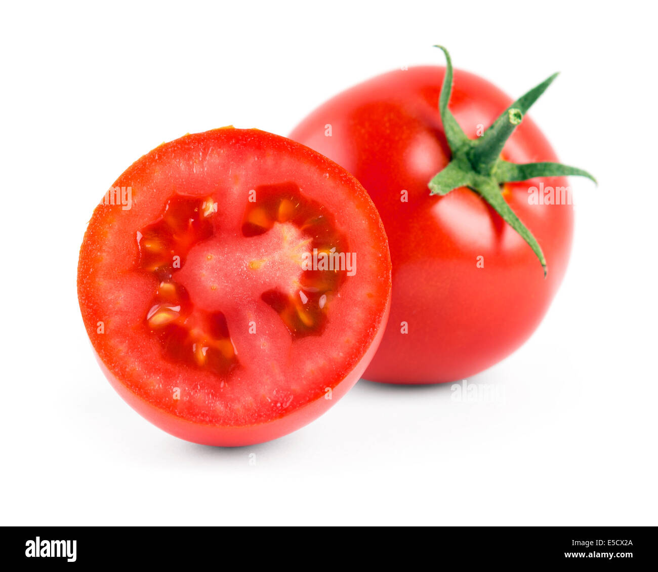 Fresh tomato on white background Stock Photo - Alamy