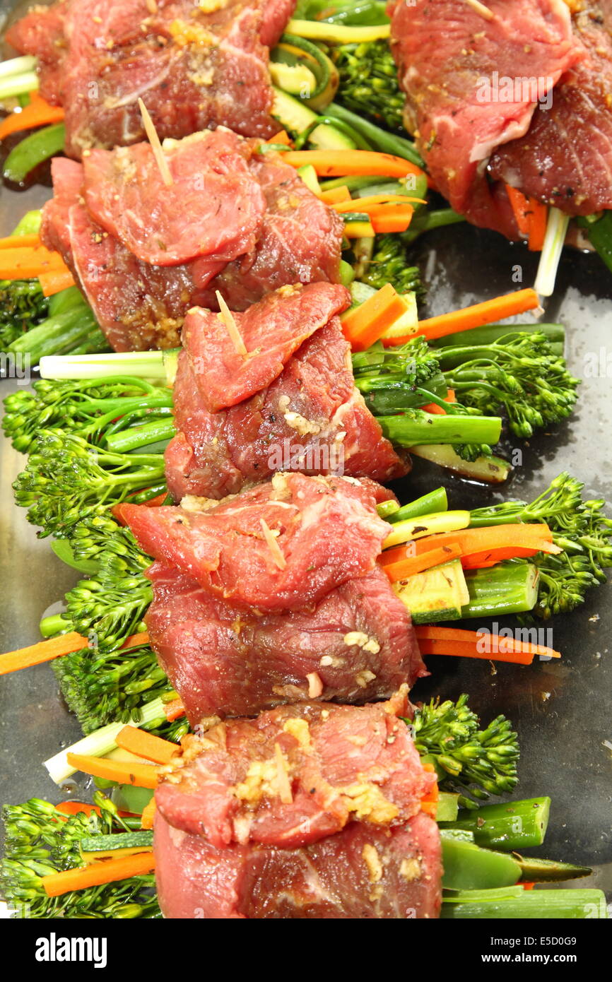 Crispy vegetables wrapped in steak Stock Photo Alamy