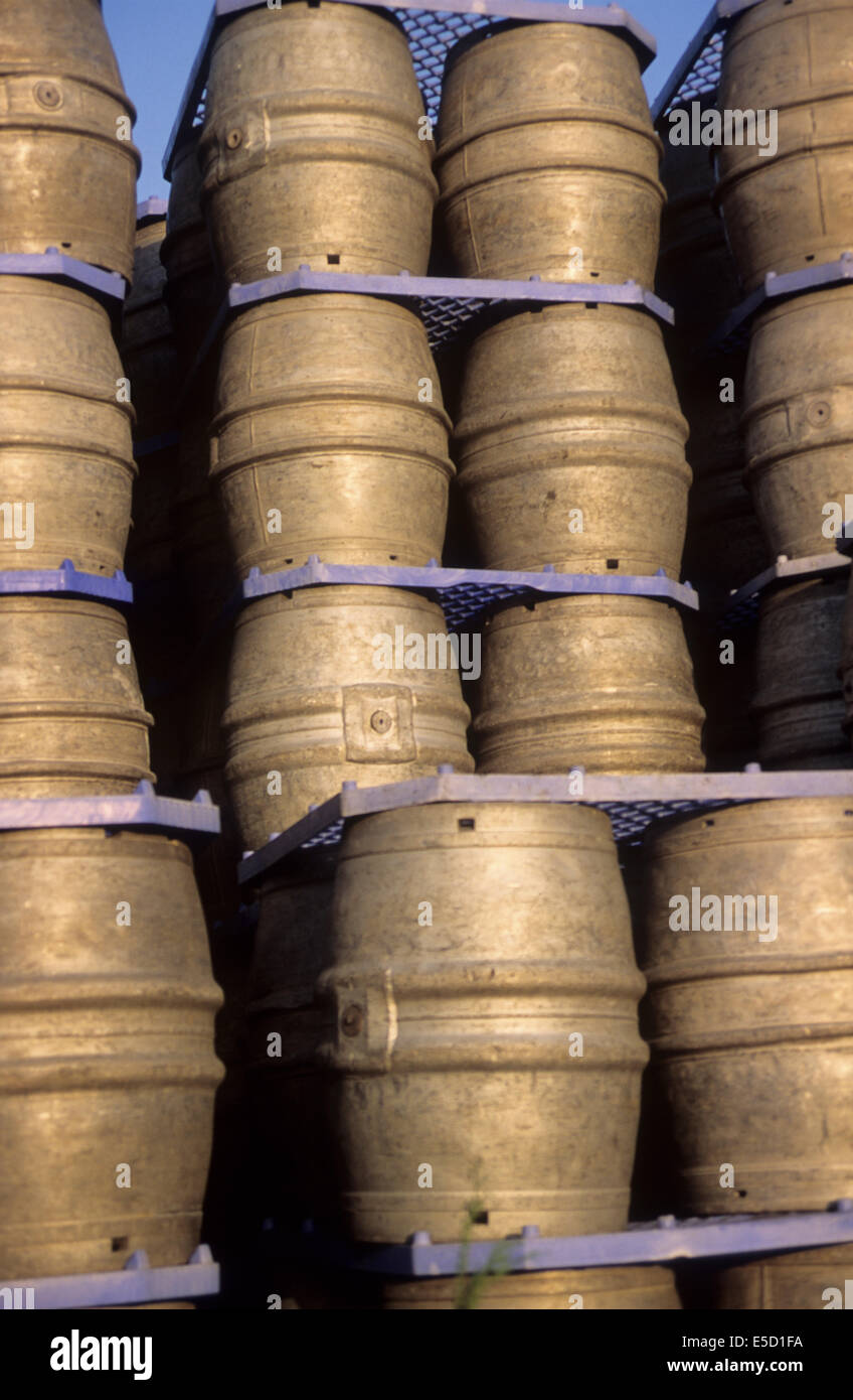 United Kingdom, England, Staffordshire, Burton Upon Trent, beer barrels. Stock Photo