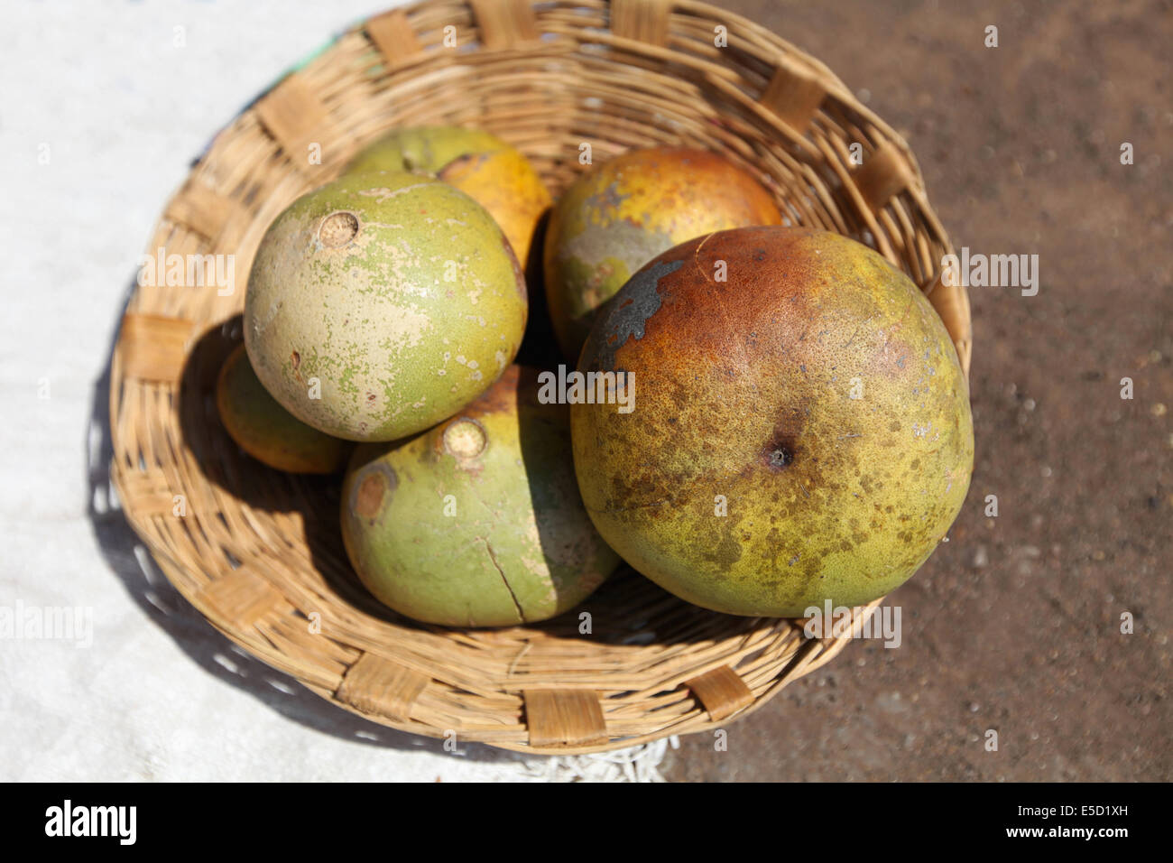 Fruit basket, Chueya Village, Korba District, Chattisgadh, India Stock Photo