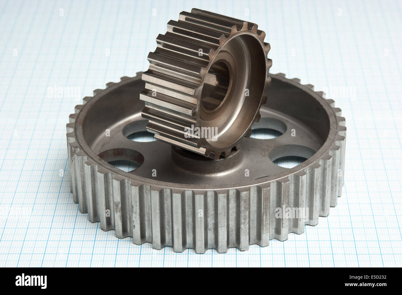 gears on graph paper Stock Photo Alamy