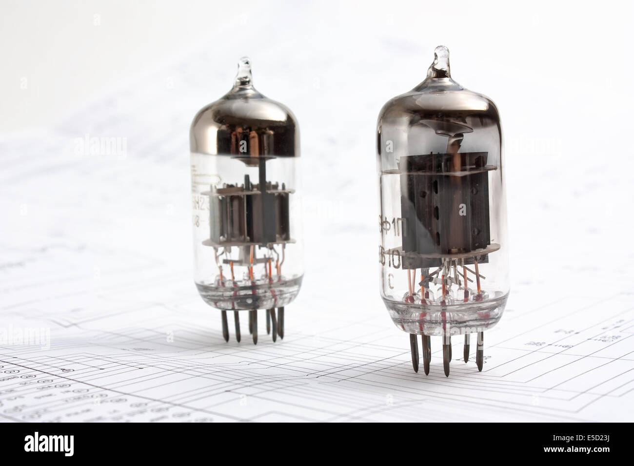 electron tube on the wiring diagram Stock Photo Alamy