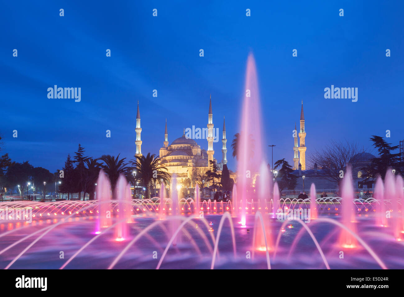 The Blue Mosque at night, Istanbul, Turkey Stock Photo