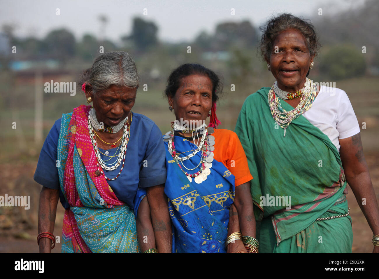 Tribal women dancing, Baiga tribe, Chattisgadh, India Stock Photo