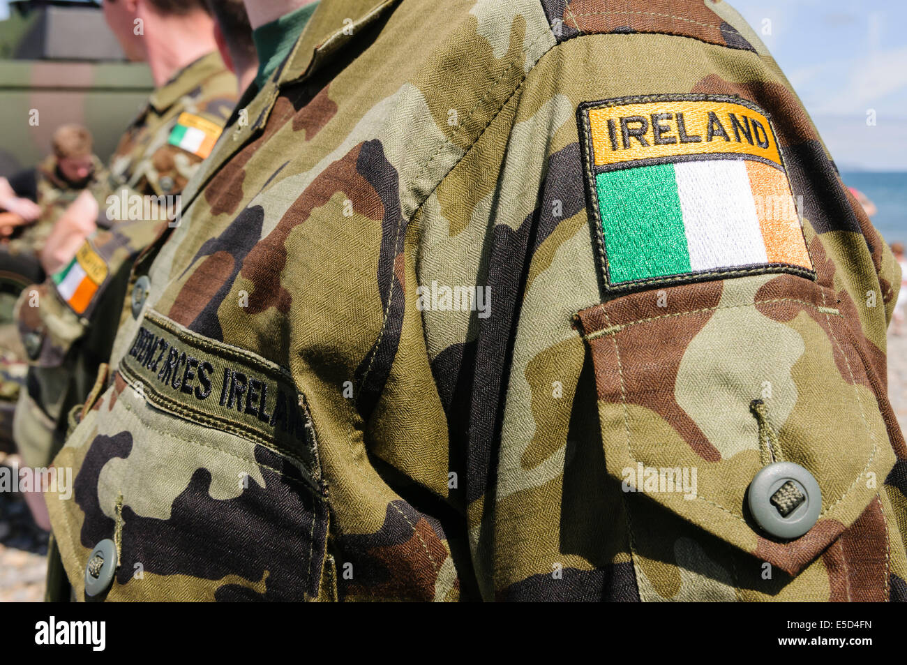 Shoulder patch of a soldier from the Irish Army Stock Photo