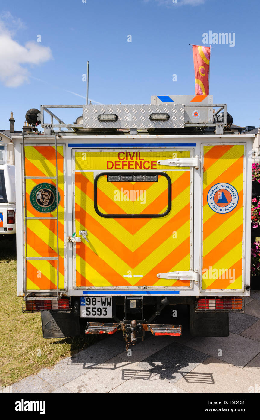 Irish Civil Defence fire engine. The Civil Defence provide assistance to the regular emergency services when required. Stock Photo